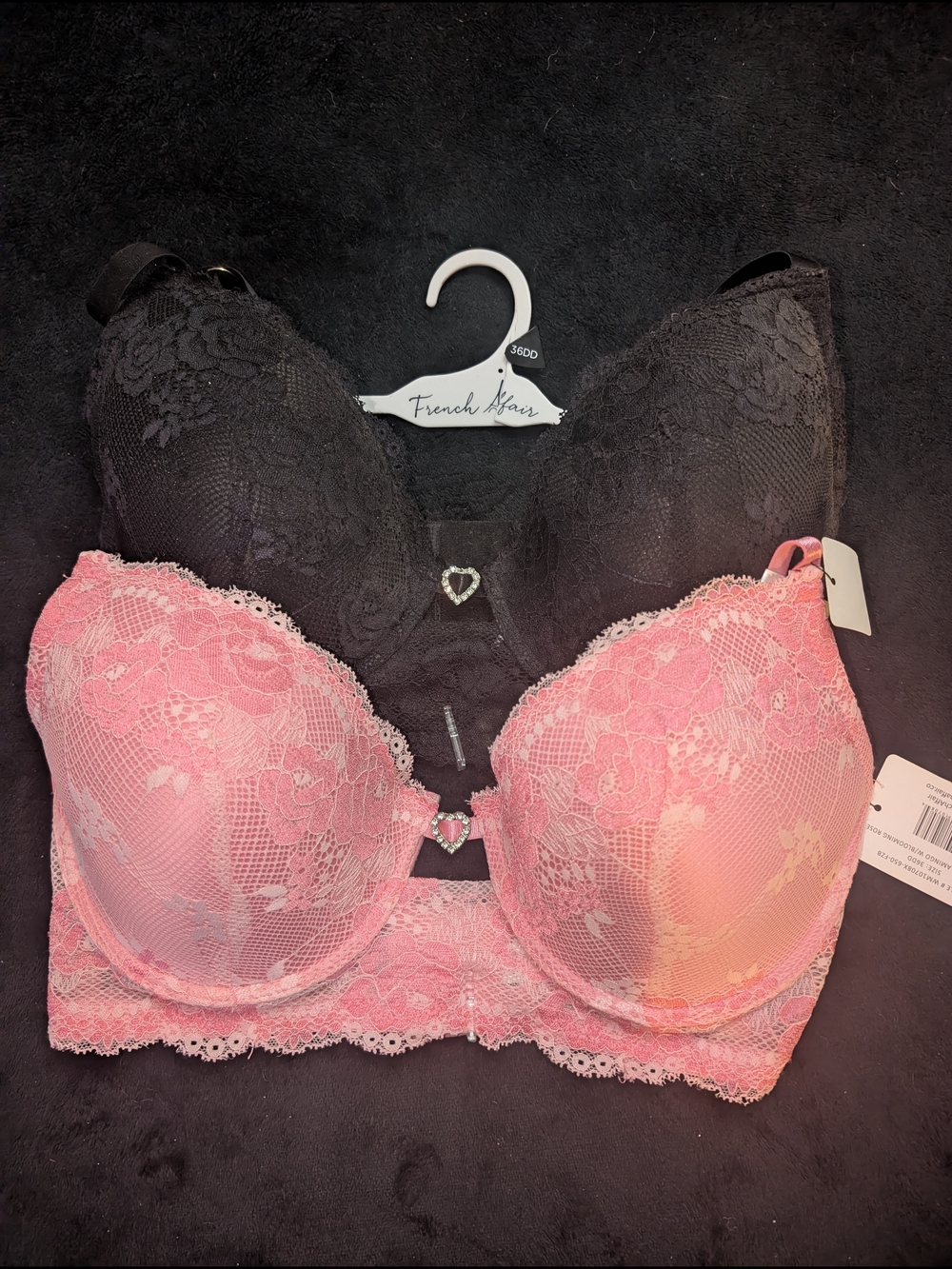 French Affair Lace Longline Bra - Pink